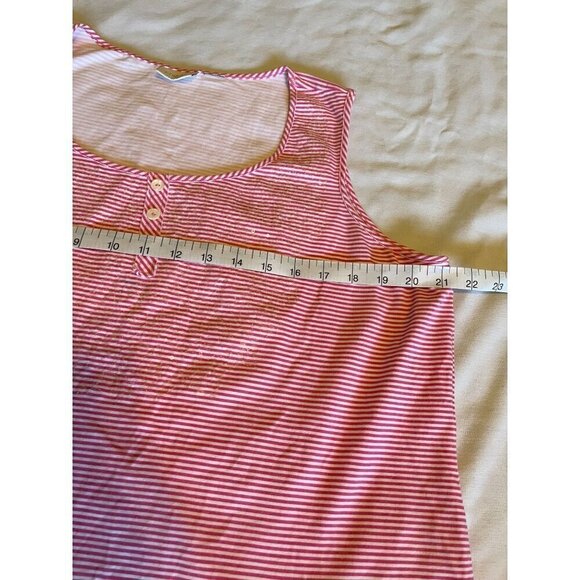 Chico's Pink Striped Sleeveless Tank Top Polo Shirt Sequins Size 3 XL/16 Stretch - Picture 8 of 9